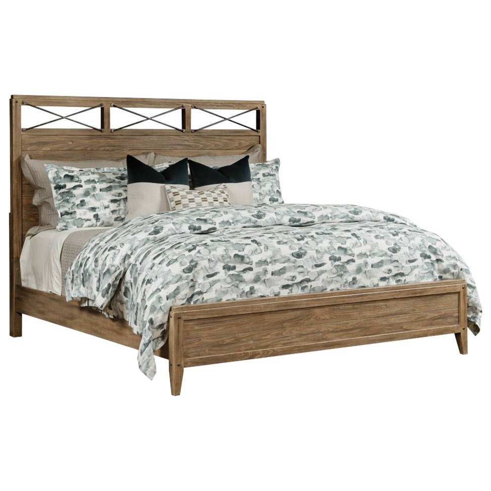 Kincaid Furniture Modern Forge Jackson Queen Solid Wood Bed With Metal 